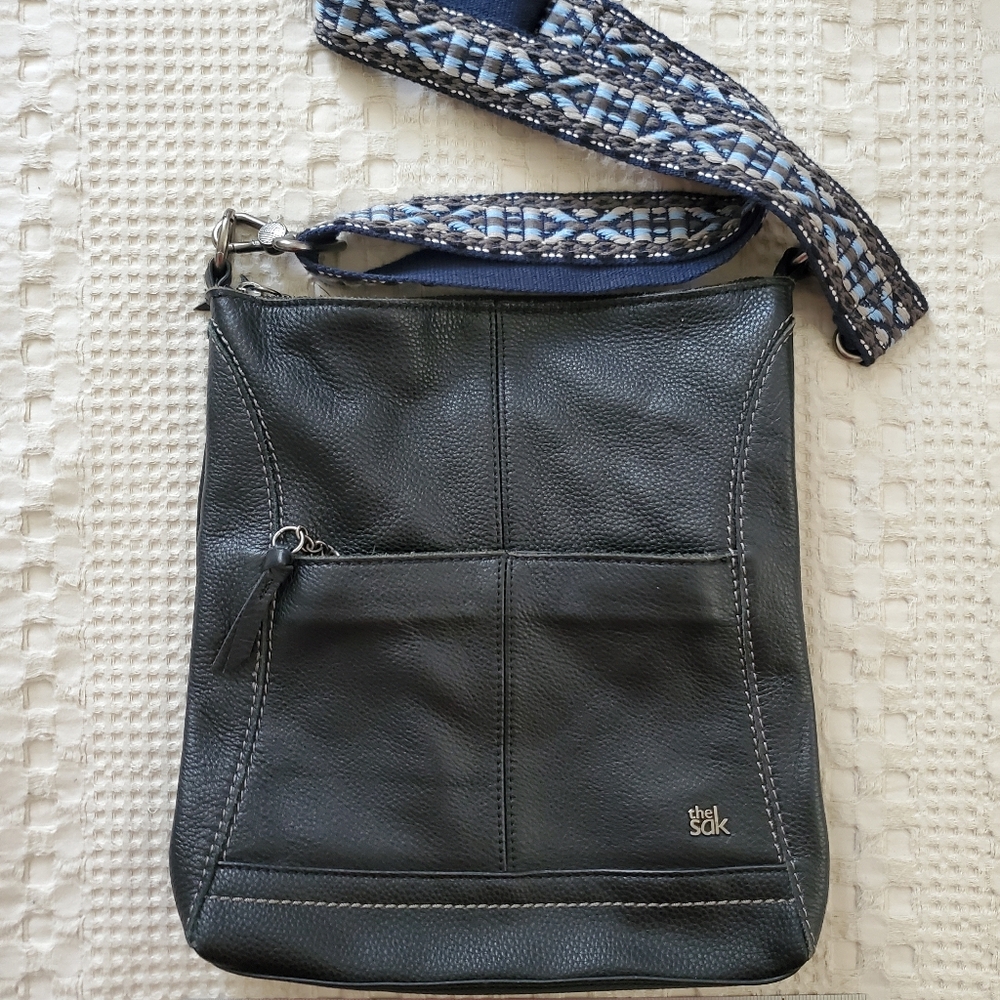 The Sak Lucia Leather Crossbody Purse Premium Leather Black Women's Handbag